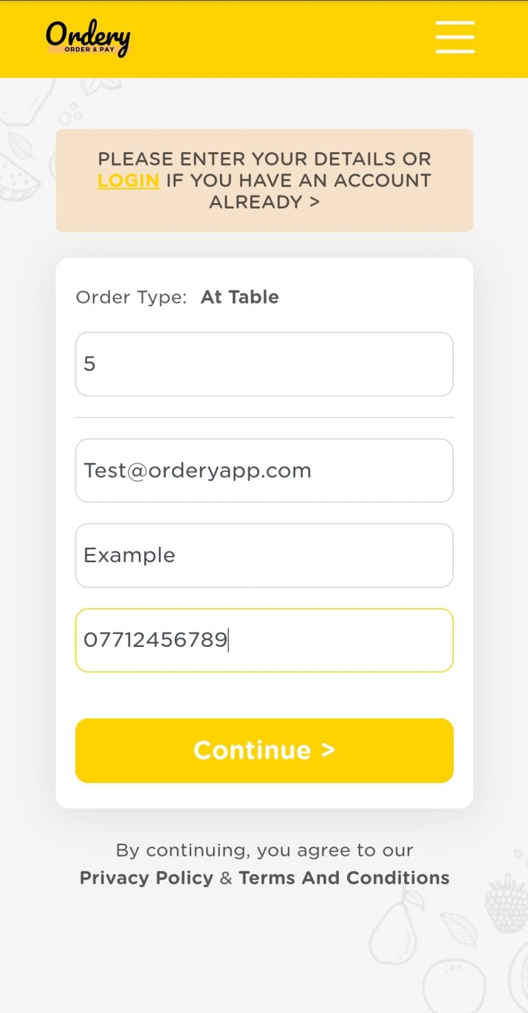 Ordery Table Service System For Pubs